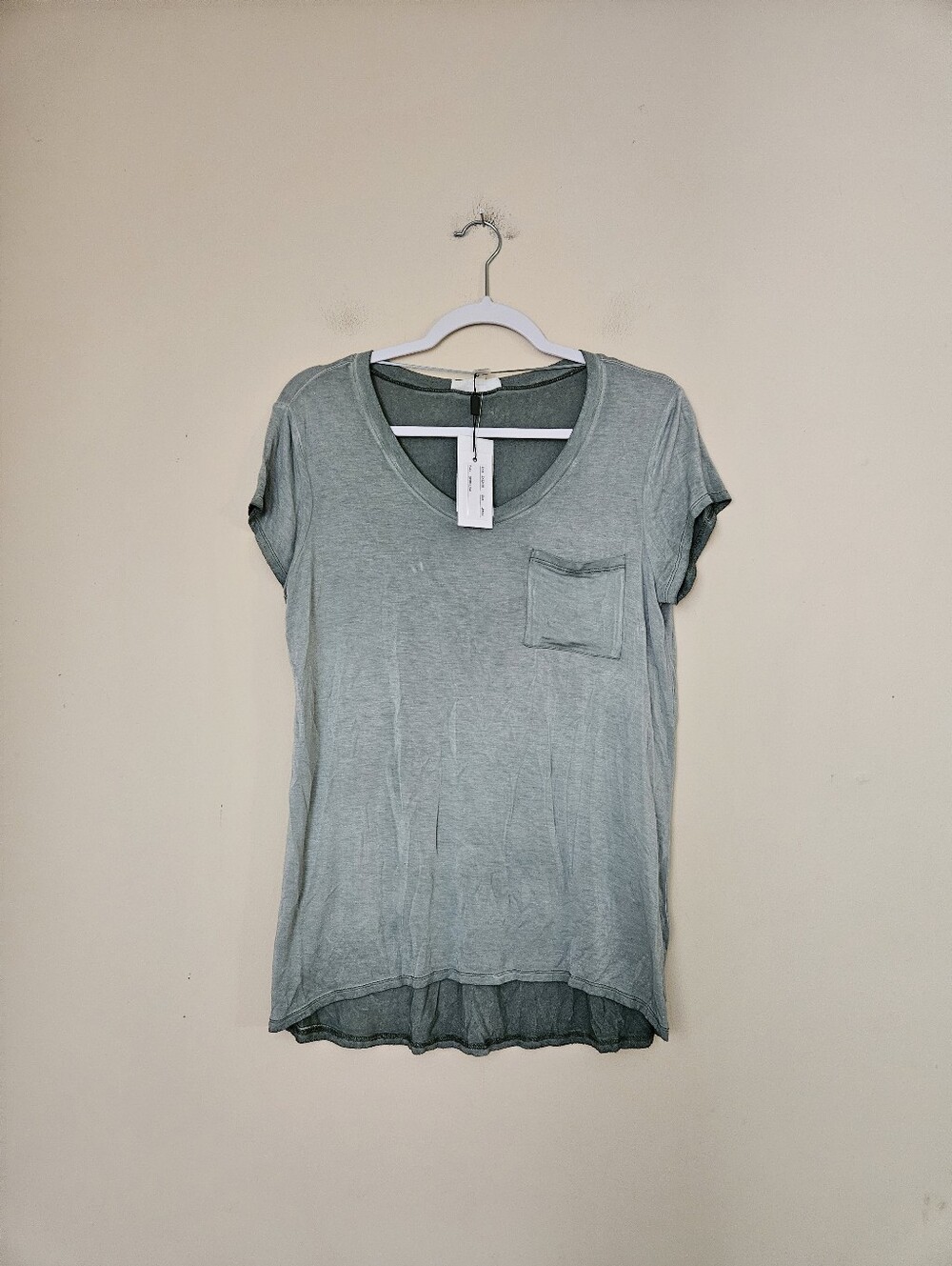 Cable & Gauge Lightweight Pocket Tee - Sage Green, Size Medium